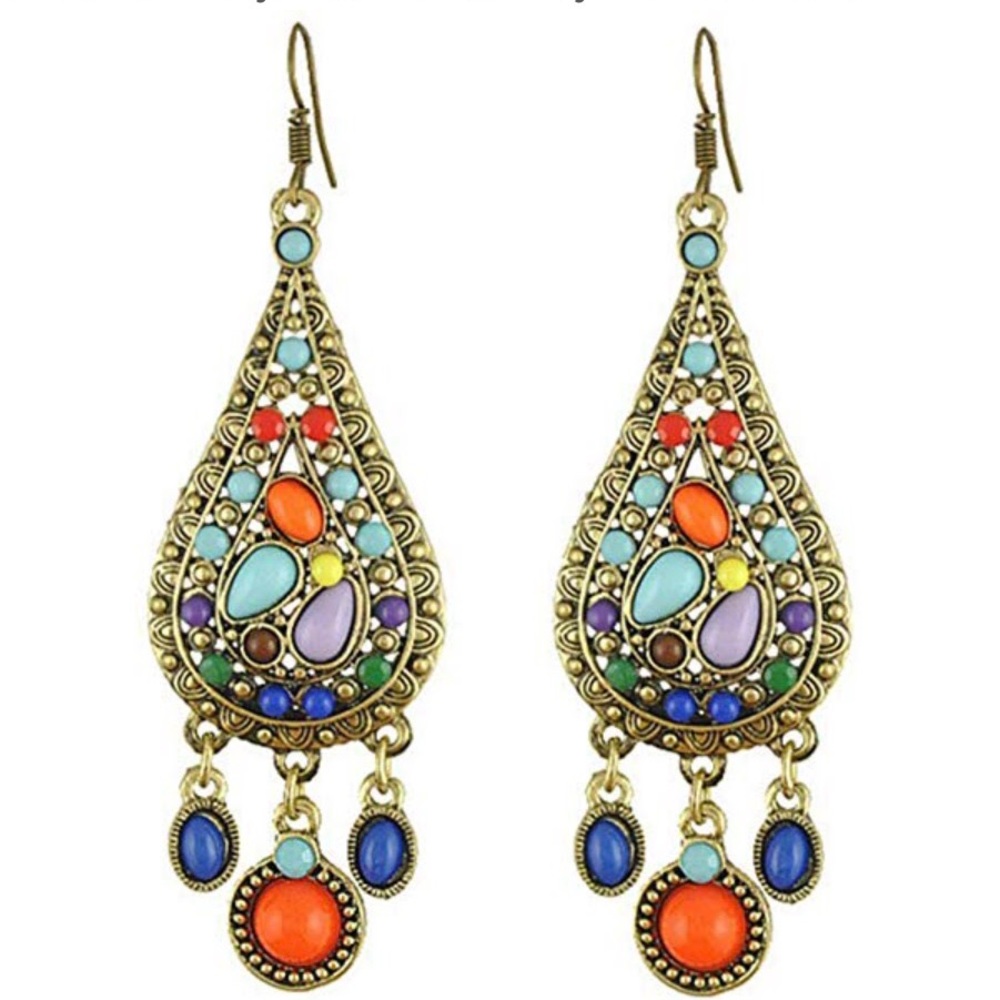 🏆Beaded Statement Gold Earrings